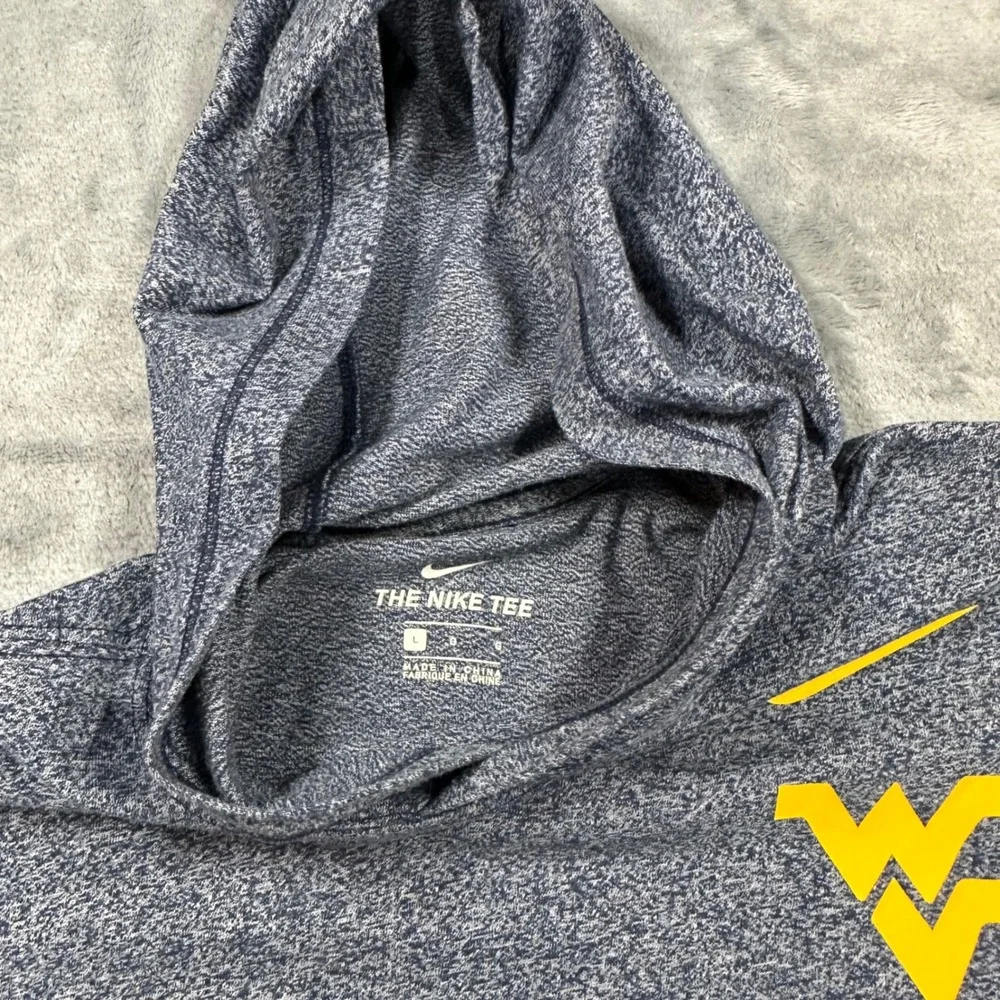 Nike West Virginia Mountaineers Hoodie Shirt Mens Large Blue Heather WVU NCAA